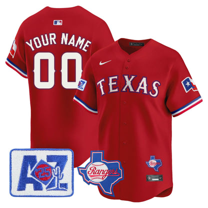 Texas Rangers 2025 Spring Training Patch Vapor Premier Limited Custom Jersey - All Stitched