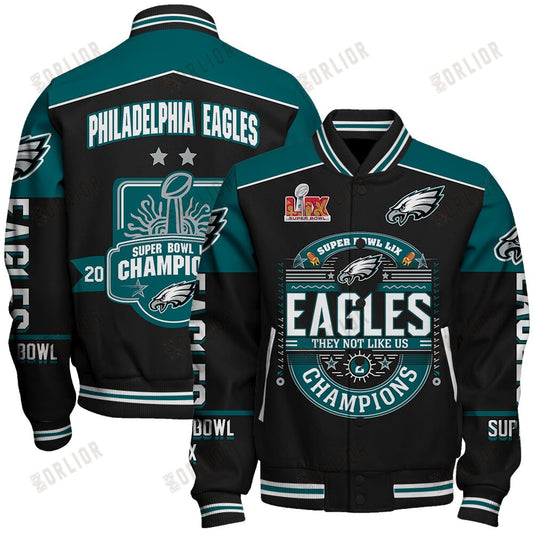 Philadelphia Eagles Super Bowl LIX Champions Shining At The Peak Of Glory Varsity Jacket