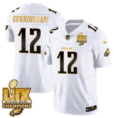 Men's Philadelphia Eagles Super Bowl LIX Champions Gold Vapor Limited Jersey - All Stitched