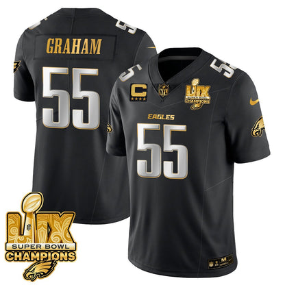 Men's Philadelphia Eagles Super Bowl LIX Champions Gold Vapor Limited Jersey - All Stitched