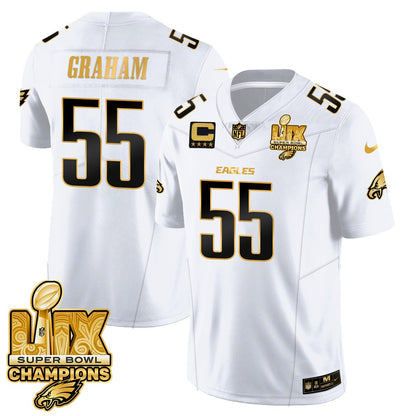 Men's Philadelphia Eagles Super Bowl LIX Champions Gold Vapor Limited Jersey - All Stitched