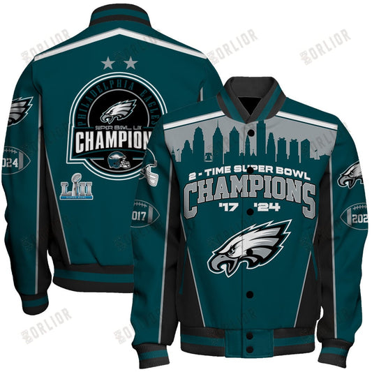 Philadelphia Eagles Super Bowl LIX Champions Crown Belongs To The Eagles Varsity Jacket
