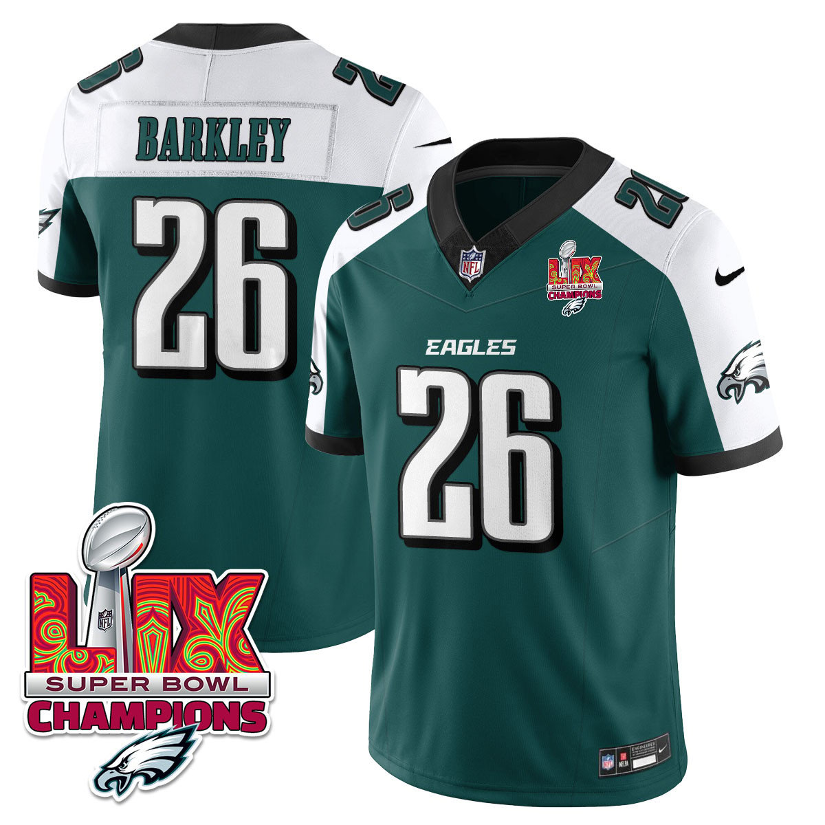 Men's Philadelphia Eagles Super Bowl LIX Champions Gold Vapor Limited Jersey - All Stitched