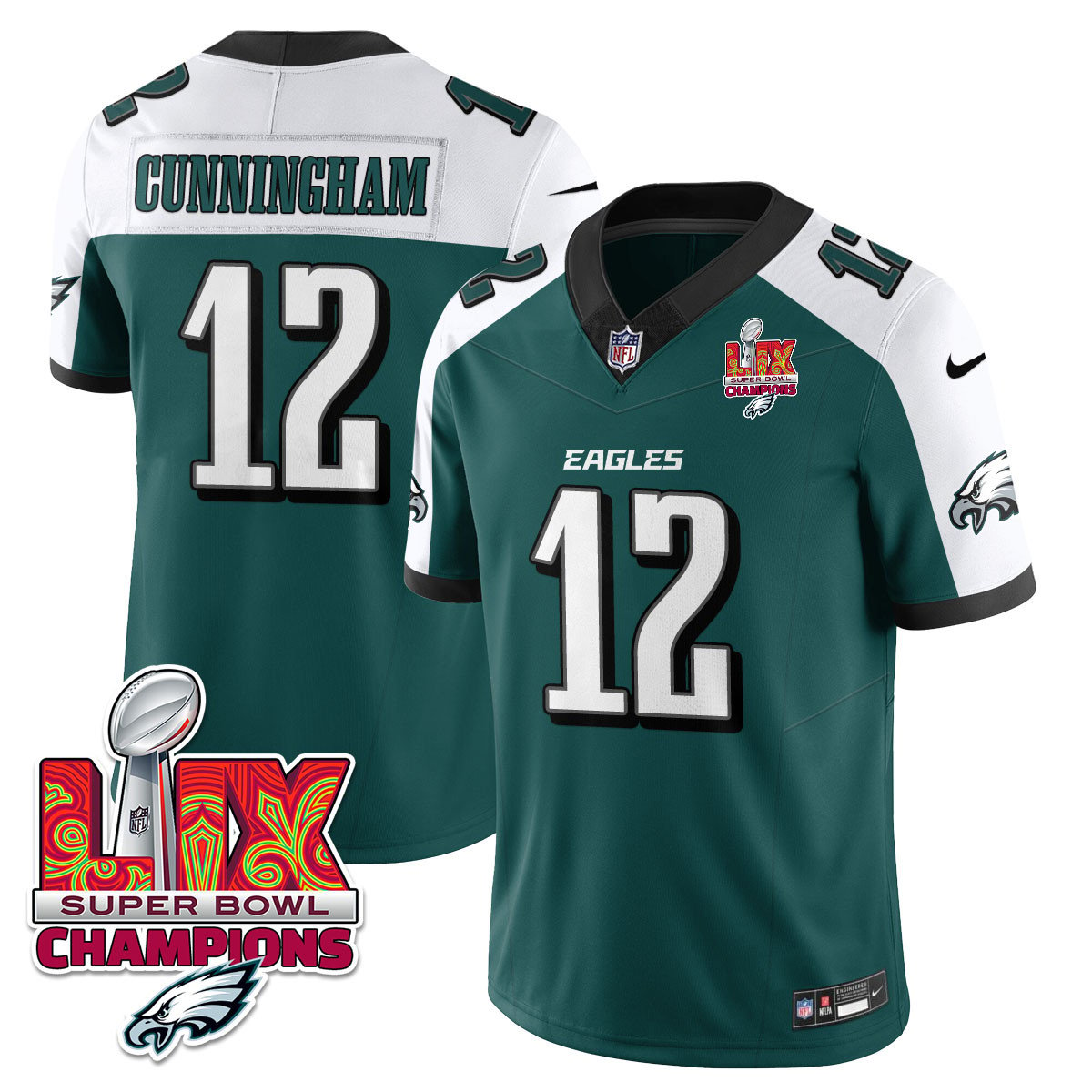 Men's Philadelphia Eagles Super Bowl LIX Champions Gold Vapor Limited Jersey - All Stitched