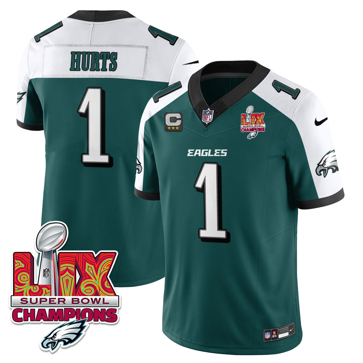 Men's Philadelphia Eagles Super Bowl LIX Champions Gold Vapor Limited Jersey - All Stitched