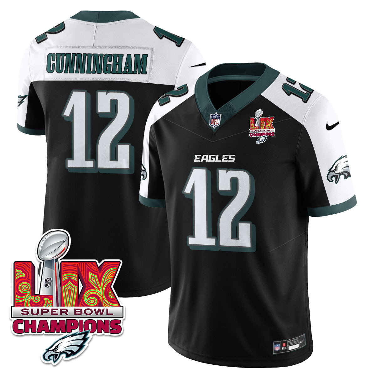 Men's Philadelphia Eagles Super Bowl LIX Champions Gold Vapor Limited Jersey - All Stitched