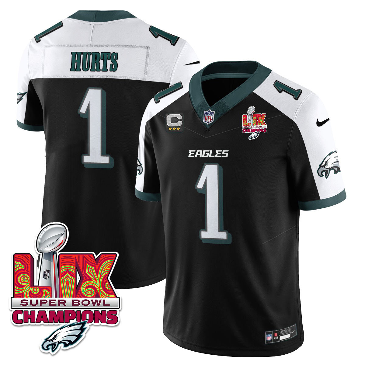 Men's Philadelphia Eagles Super Bowl LIX Champions Gold Vapor Limited Jersey - All Stitched