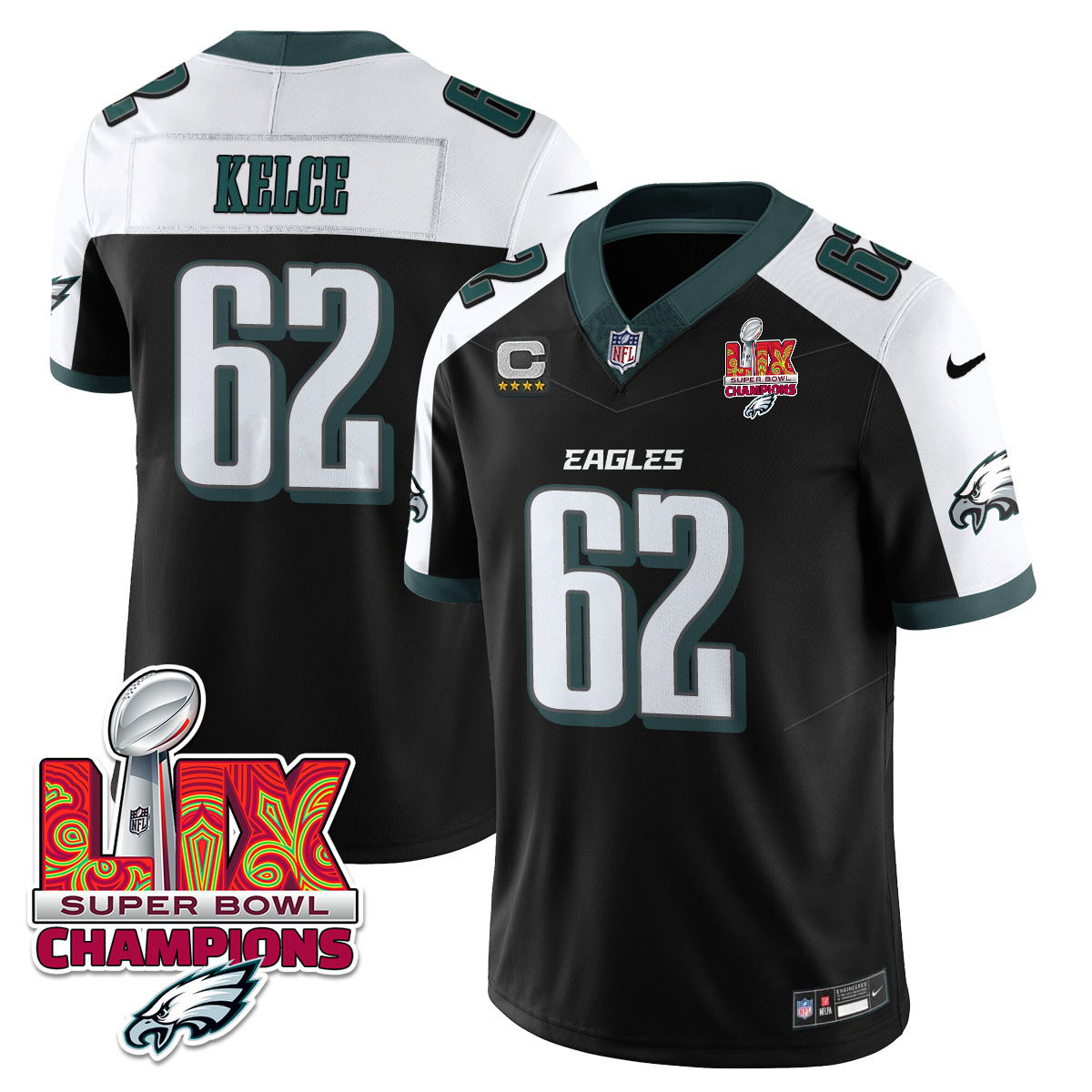 Men's Philadelphia Eagles Super Bowl LIX Champions Gold Vapor Limited Jersey - All Stitched