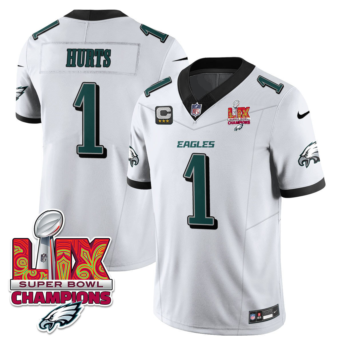 Men's Philadelphia Eagles Super Bowl LIX Champions Gold Vapor Limited Jersey - All Stitched