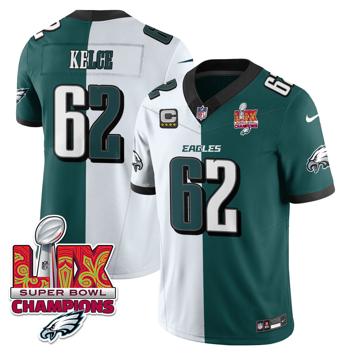 Men's Philadelphia Eagles Super Bowl LIX Champions Gold Vapor Limited Jersey - All Stitched