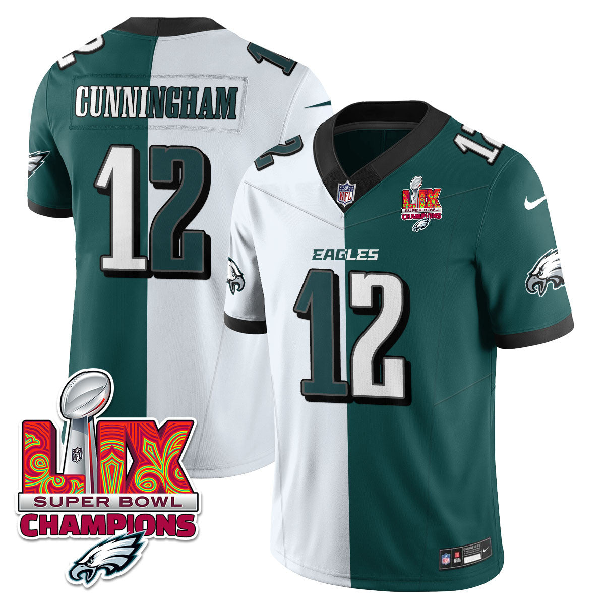 Men's Philadelphia Eagles Super Bowl LIX Champions Gold Vapor Limited Jersey - All Stitched