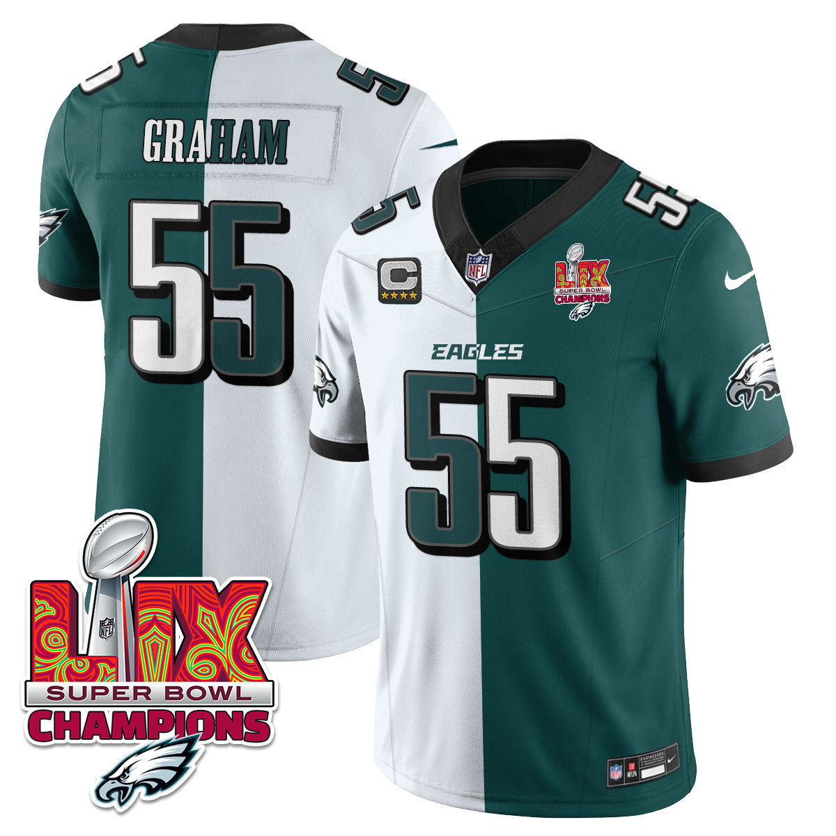 Men's Philadelphia Eagles Super Bowl LIX Champions Gold Vapor Limited Jersey - All Stitched