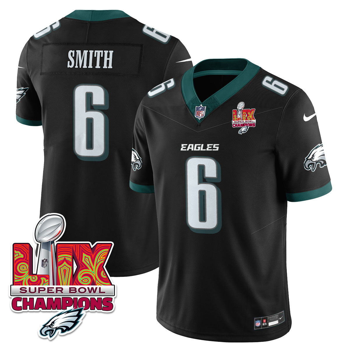 Men's Philadelphia Eagles Super Bowl LIX Champions Gold Vapor Limited Jersey - All Stitched