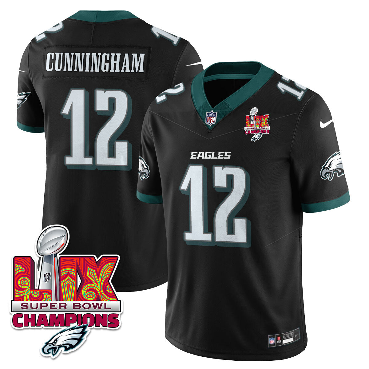 Men's Philadelphia Eagles Super Bowl LIX Champions Gold Vapor Limited Jersey - All Stitched