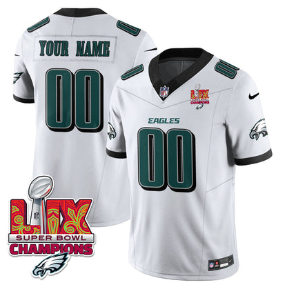 Custom Name/Gender Philadelphia Eagles Super Bowl LIX Champions Vapor Limited Jersey - All Stitched