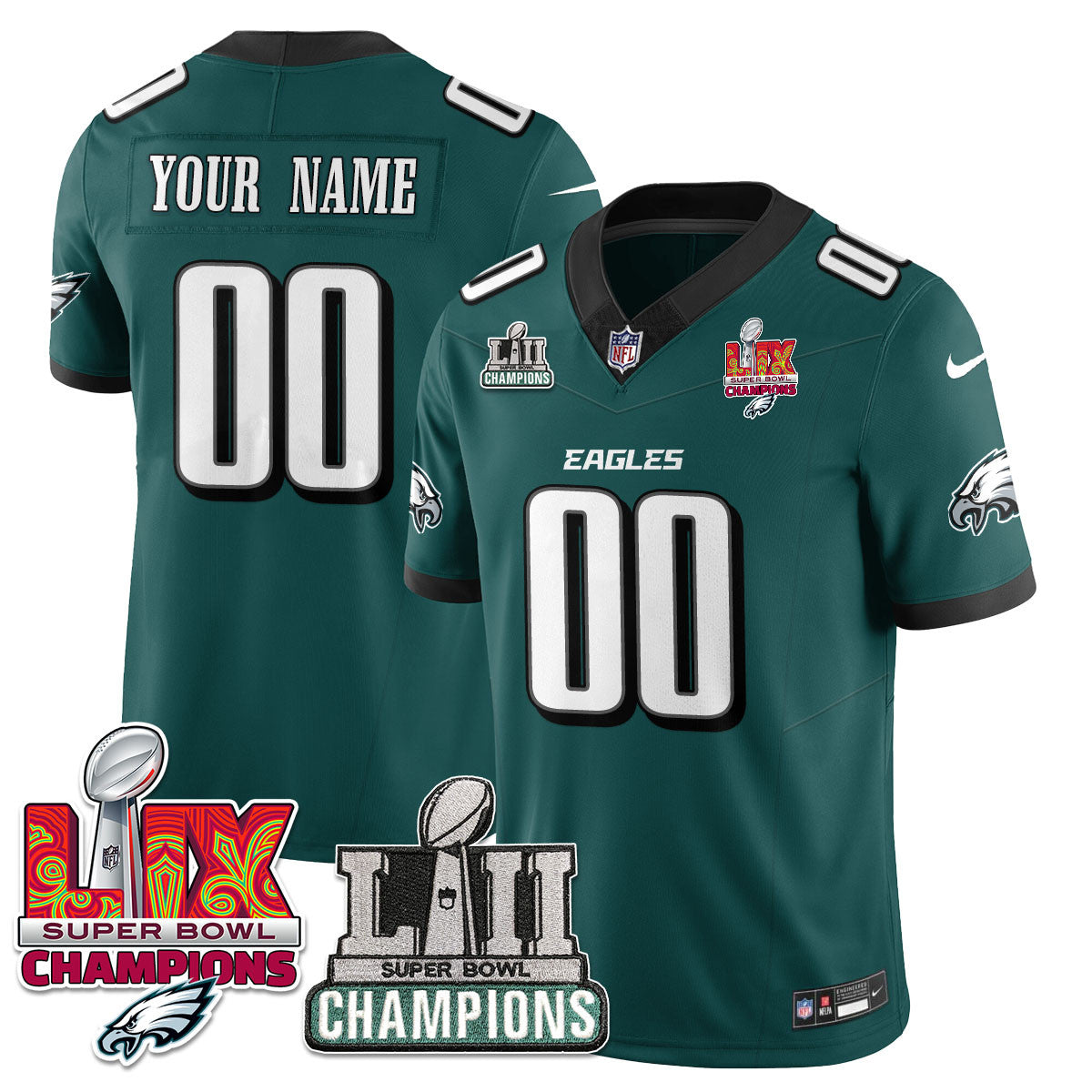 Men's Philadelphia Eagles LII-LIX Super Bowl Champions Vapor Limited Jersey - All Stitched