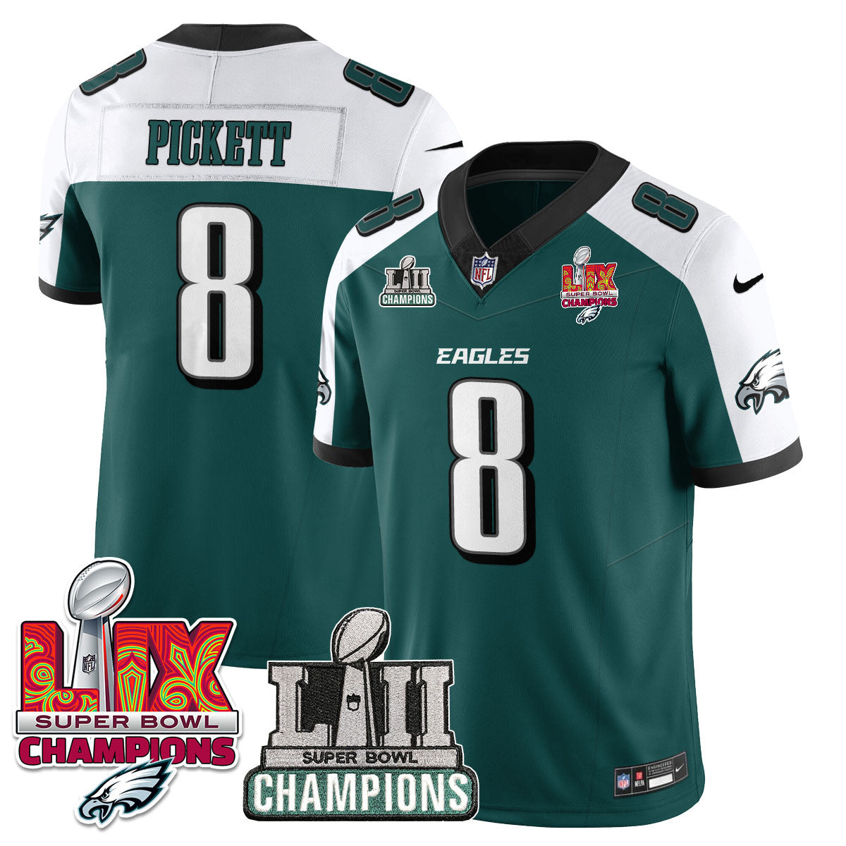 Men's Philadelphia Eagles LII-LIX Super Bowl Champions Vapor Limited Jersey - All Stitched