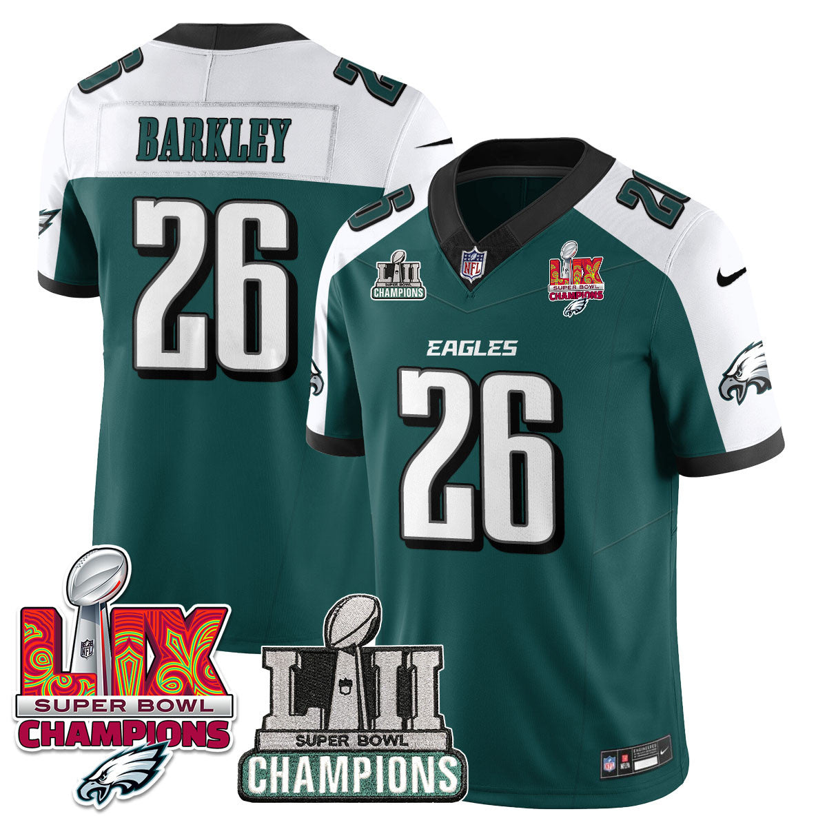 Men's Philadelphia Eagles LII-LIX Super Bowl Champions Vapor Limited Jersey - All Stitched