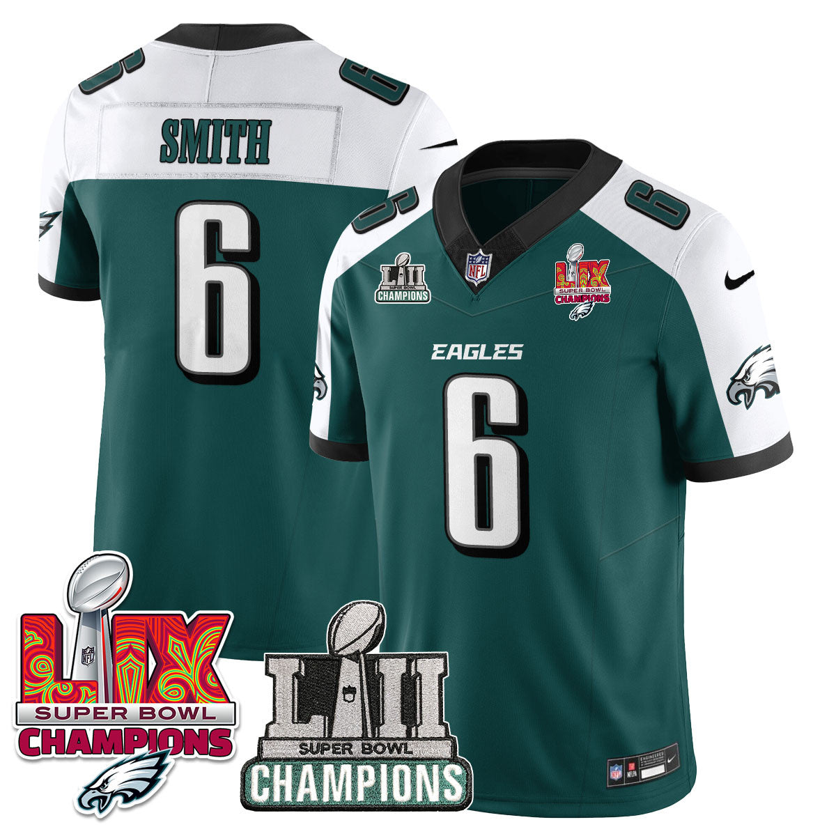 Men's Philadelphia Eagles LII-LIX Super Bowl Champions Vapor Limited Jersey - All Stitched