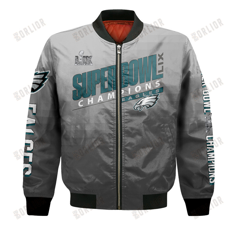 Philadelphia Eagles Super Bowl LIX Champions Counting Points Score Bomber Jacket
