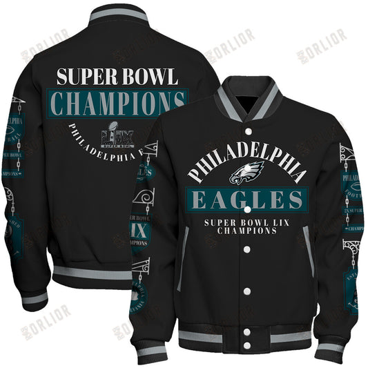 Philadelphia Eagles Super Bowl LIX Champions Represent The Pride Varsity Jacket