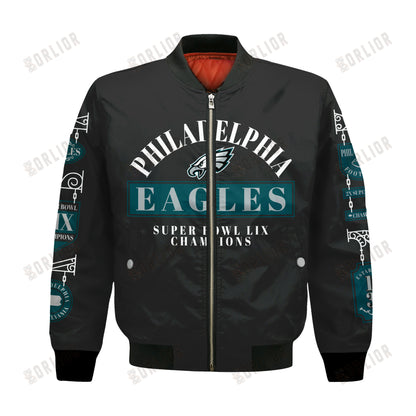 Philadelphia Eagles Super Bowl LIX Champions Represent The Pride Bomber Jacket