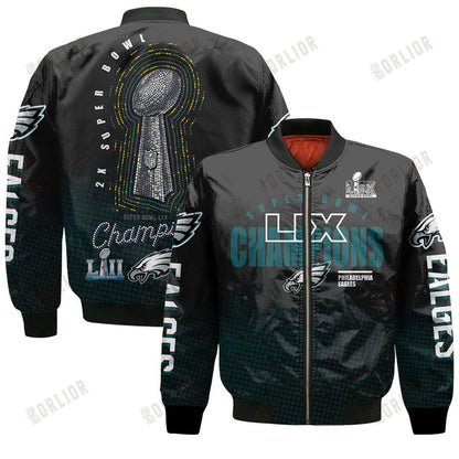 Philadelphia Eagles Super Bowl LIX Champions Symbol Of Victory Bomber Jacket