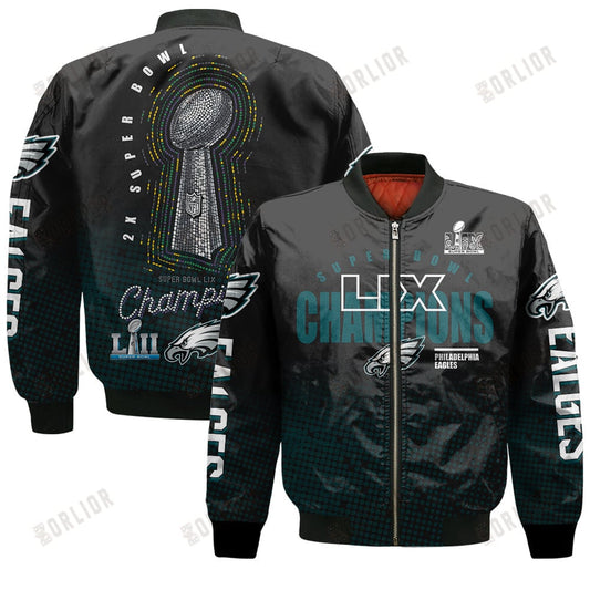 Philadelphia Eagles Super Bowl LIX Champions Symbol Of Victory Bomber Jacket