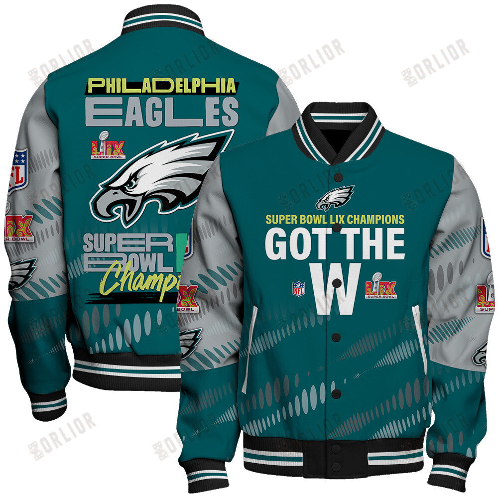 Philadelphia Eagles Super Bowl LIX Champions Defeating All Rivals Varsity Jacket