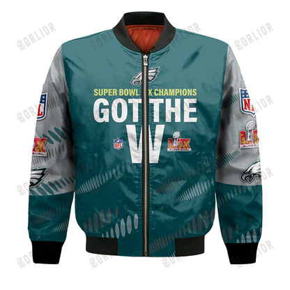 Philadelphia Eagles Super Bowl LIX Champions Defeating All Rivals Bomber Jacket