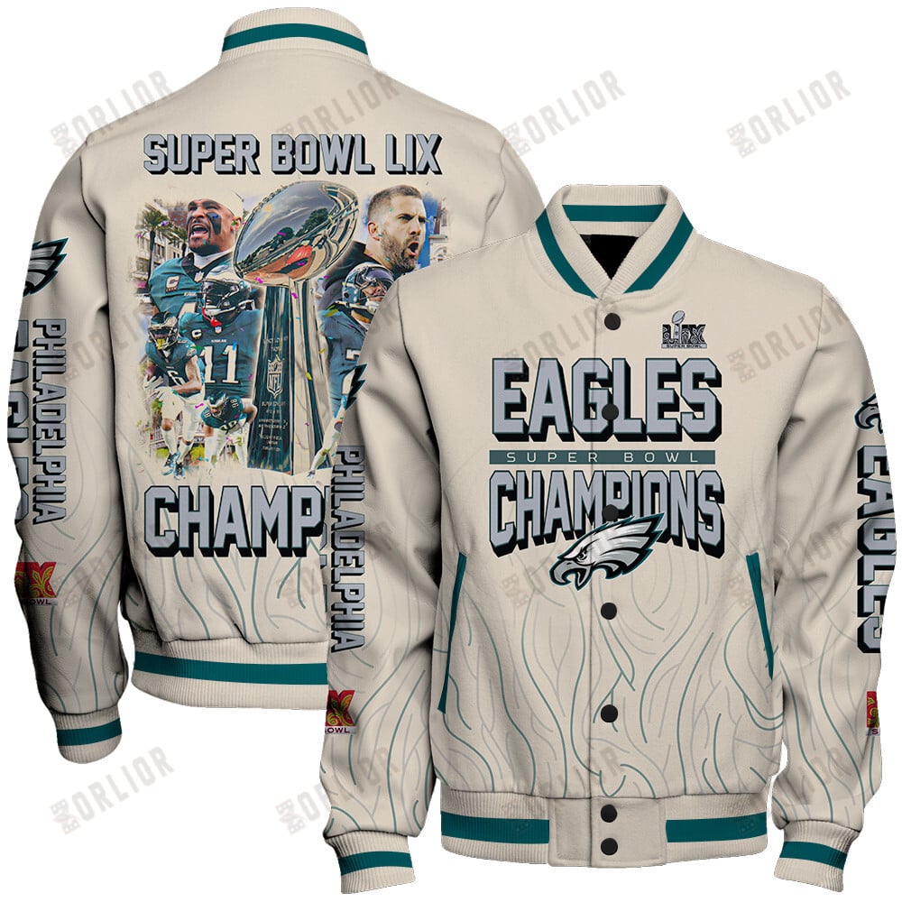 Philadelphia Eagles Super Bowl LIX Champions Unstoppable Force Varsity Jacket