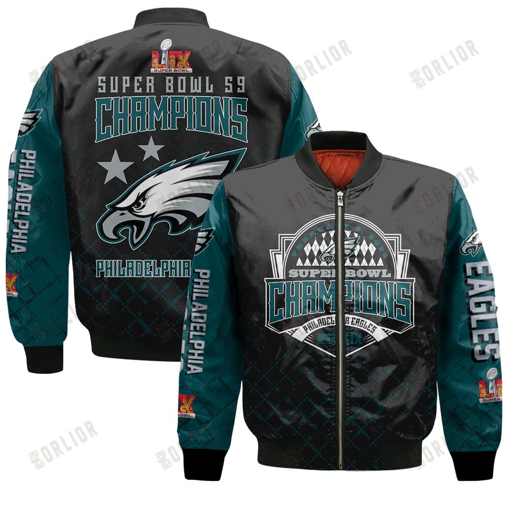 Philadelphia Eagles Super Bowl LIX Champions The Reign Begins Bomber Jacket