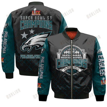 Philadelphia Eagles Super Bowl LIX Champions The Reign Begins Bomber Jacket
