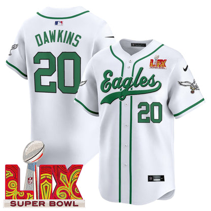 Philadelphia Eagles Midnight Green Super Bowl LIX Vapor Baseball Jersey - All Stitched