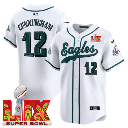 Philadelphia Eagles Midnight Green Super Bowl LIX Vapor Baseball Jersey - All Stitched