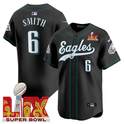 Philadelphia Eagles Midnight Green Super Bowl LIX Vapor Baseball Jersey - All Stitched