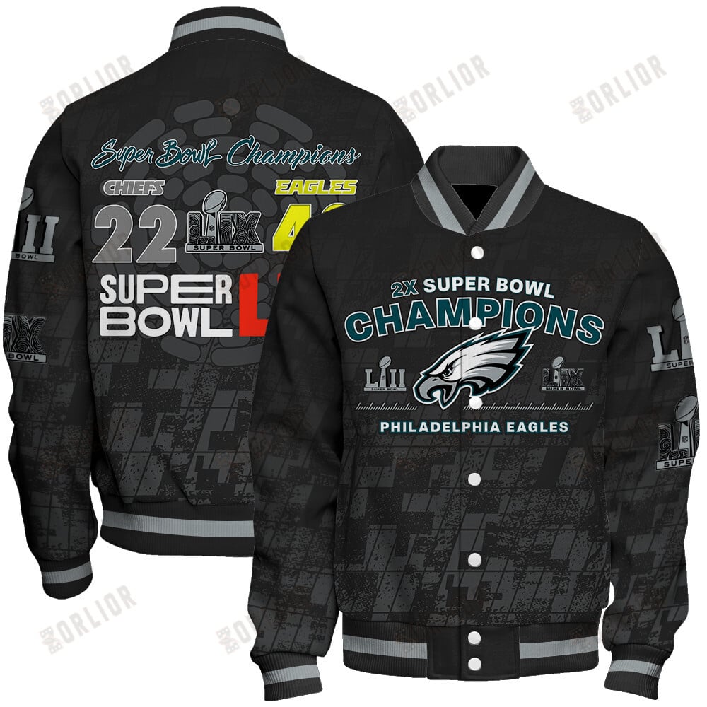 Philadelphia Eagles Super Bowl LIX Champions Bird Gang Glory Varsity Jacket