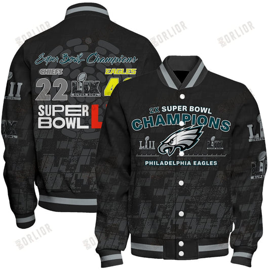 Philadelphia Eagles Super Bowl LIX Champions Bird Gang Glory Varsity Jacket