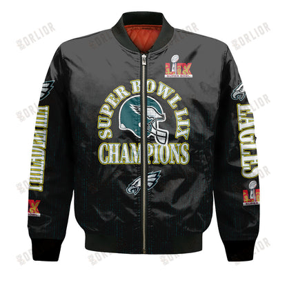 Philadelphia Eagles Super Bowl LIX Champions Fear The Flock Bomber Jacket