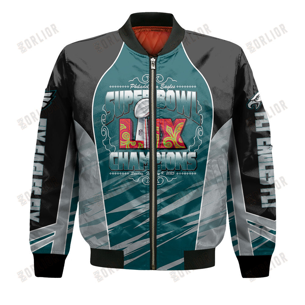 Philadelphia Eagles Super Bowl LIX Champions Clutch Moments Bomber Jacket