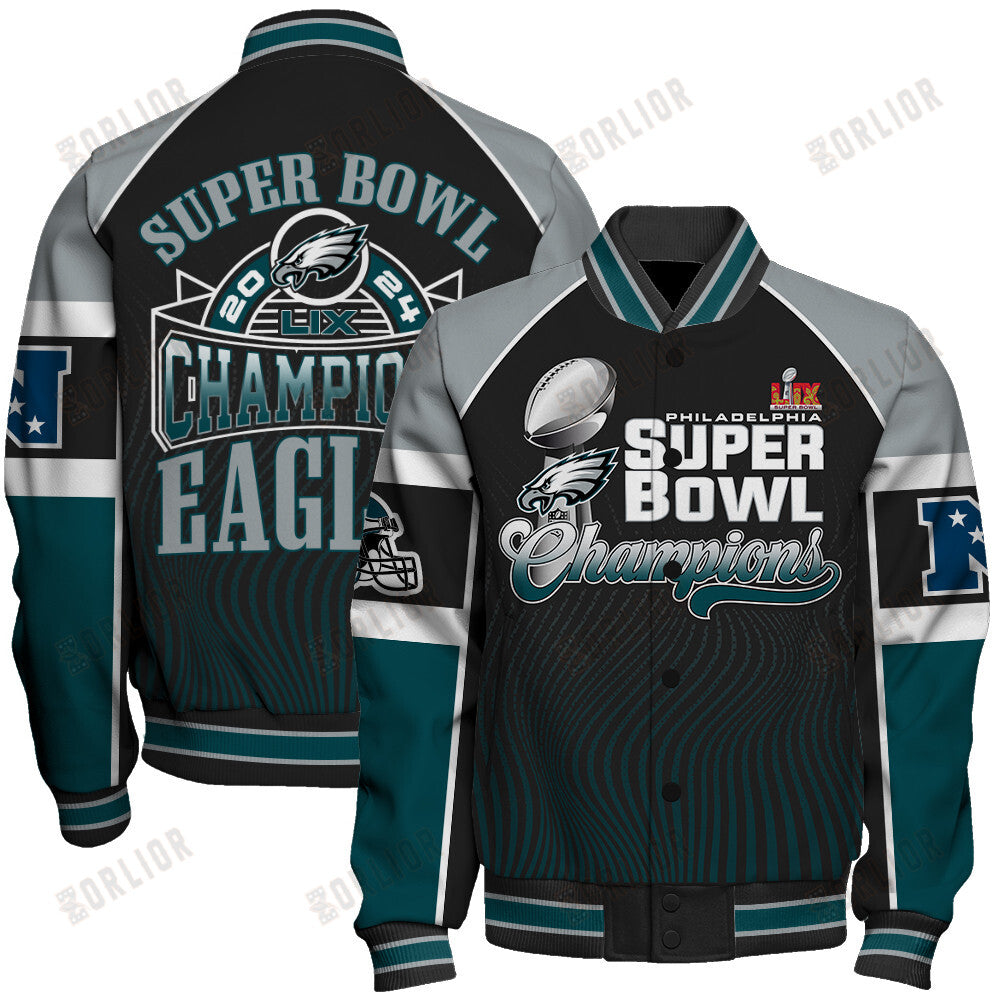 Philadelphia Eagles Super Bowl LIX Champions Eternal Glory Varsity Jacket