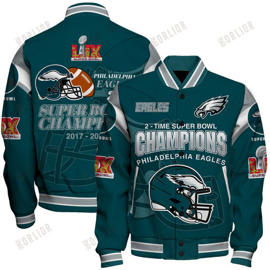 Philadelphia Eagles Super Bowl LIX 2025 Make History Varsity Jacket