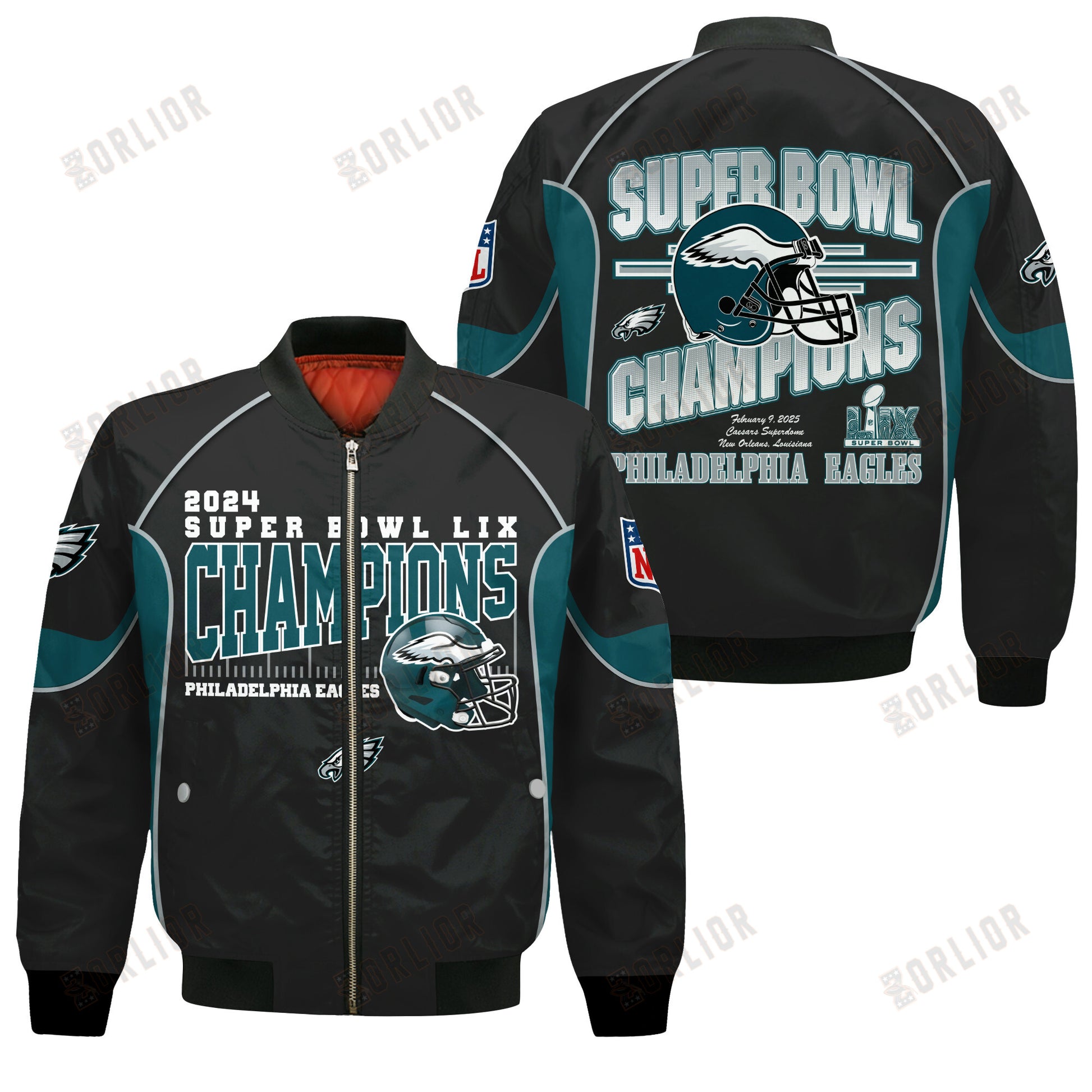Philadelphia Eagles Super Bowl LIX Champions Brotherhood, Grit, Glory Bomber Jacket