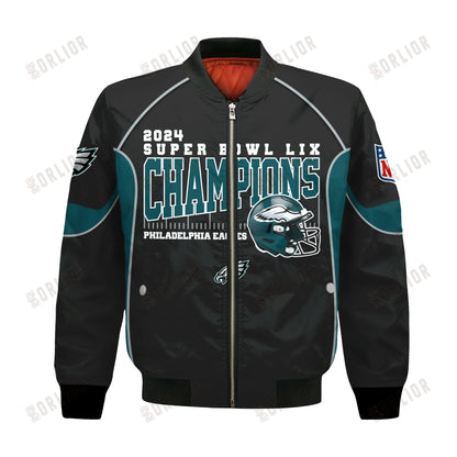 Philadelphia Eagles Super Bowl LIX Champions Brotherhood, Grit, Glory Bomber Jacket