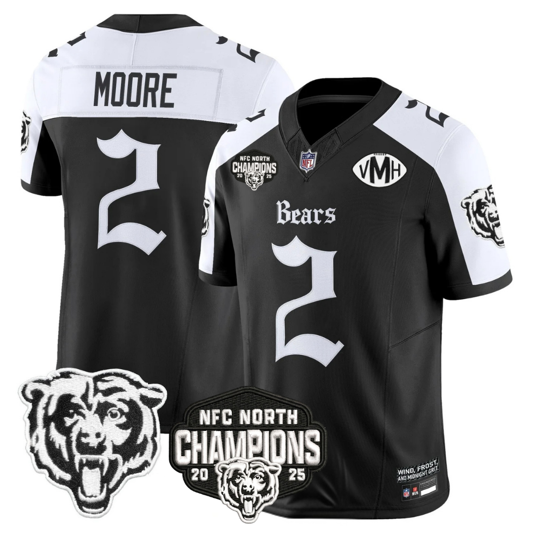 CHI 'Gothic Midway Legacy' NFC North Champions Patch Vapor Limited Jersey - All Stitched