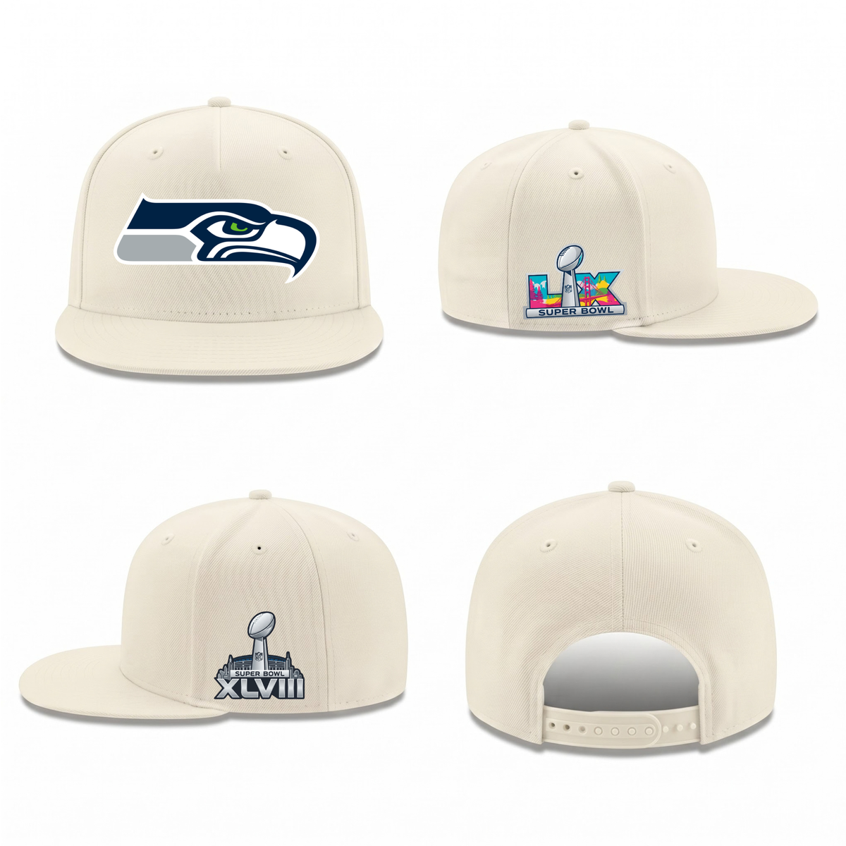SEA Super Bowl Champions Snapback Cap - Printed V1