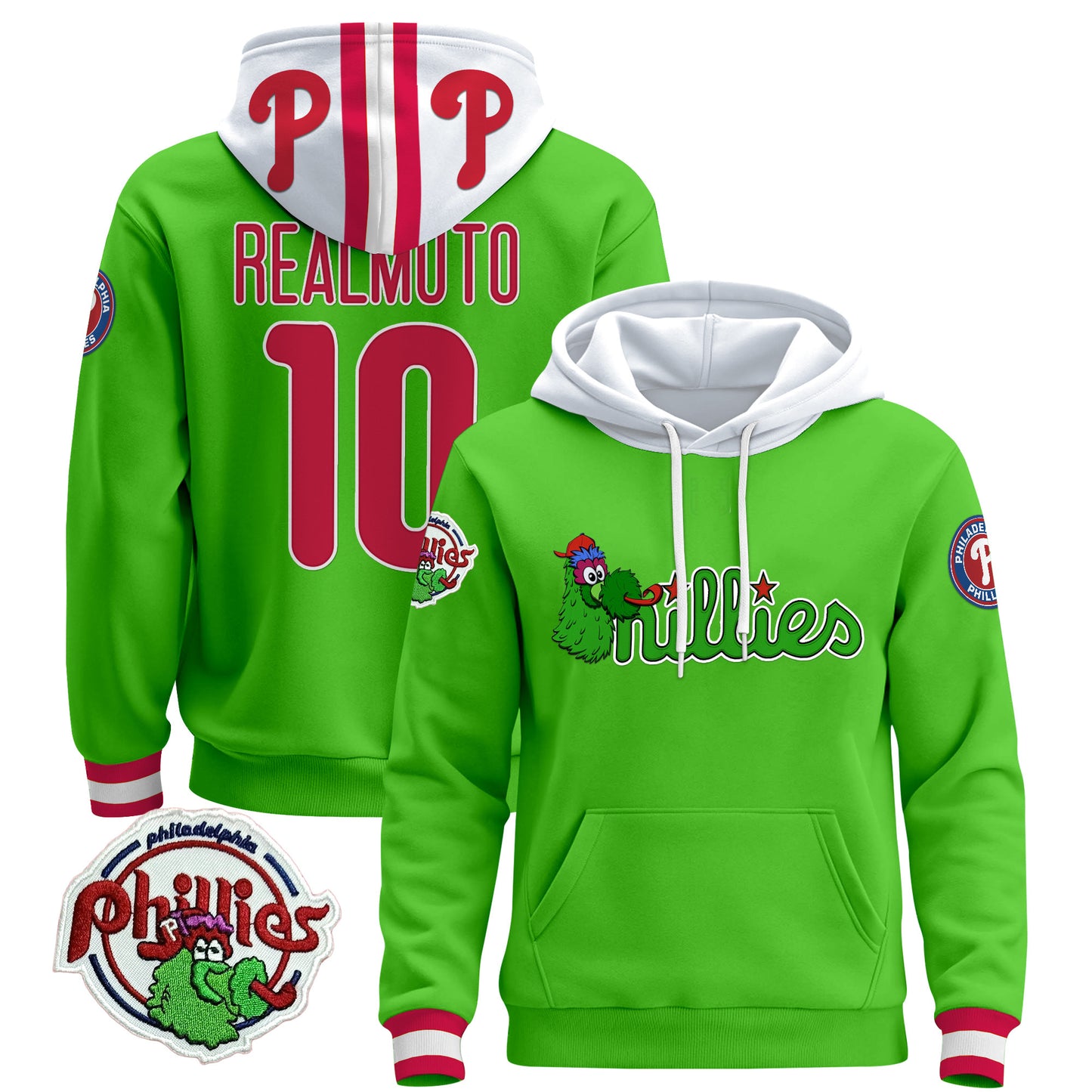 Men's Philadelphia Phillies Phanatic Patch Pullover Hoodie - All Stitched