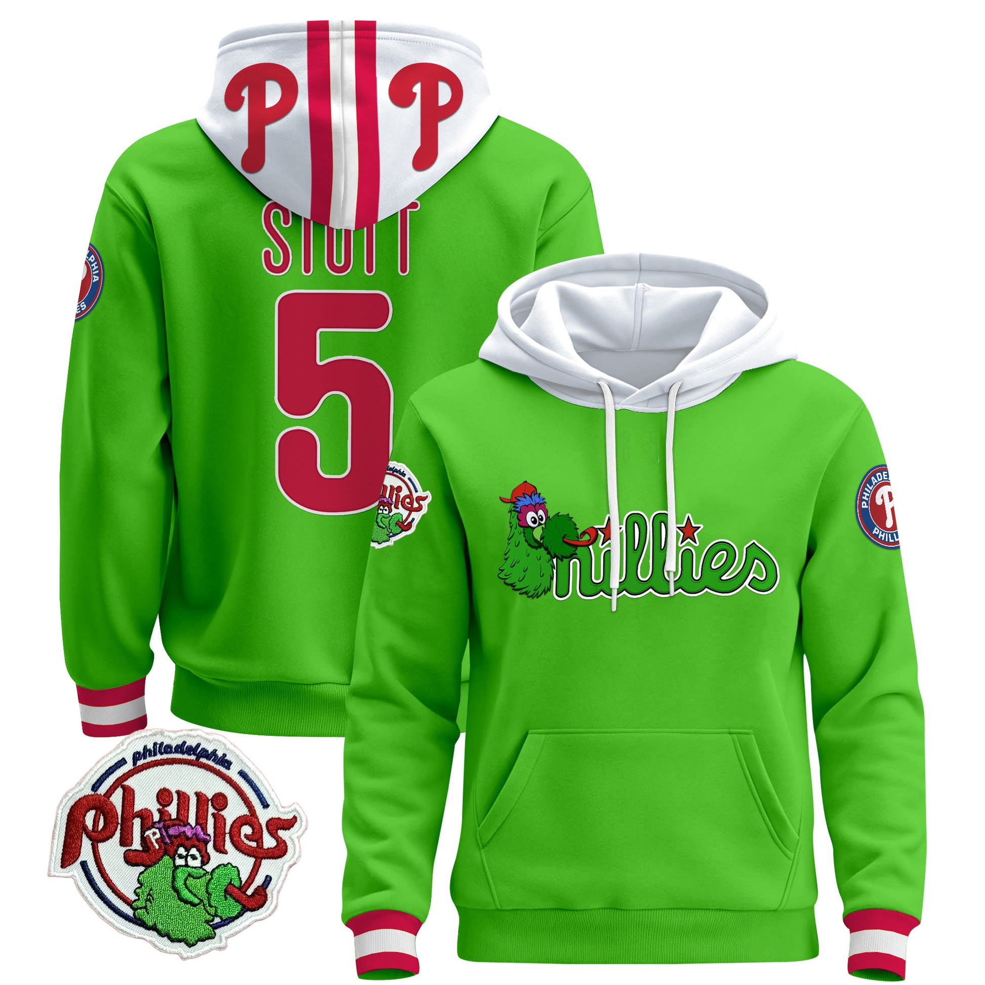 Men's Philadelphia Phillies Phanatic Patch Pullover Hoodie - All Stitched