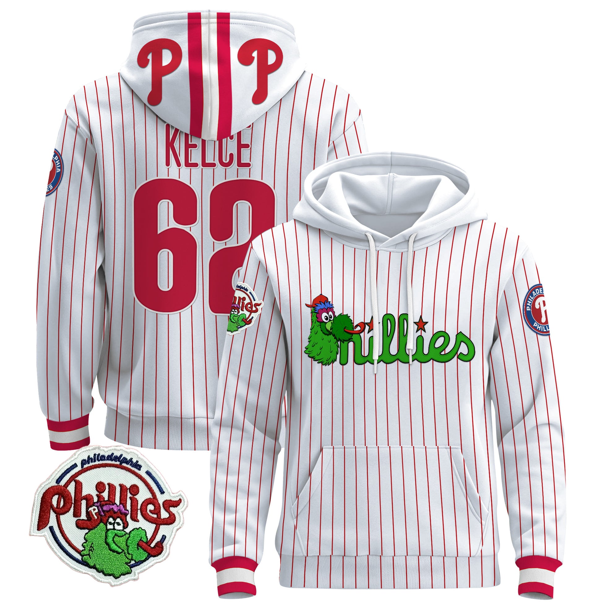 Men's Philadelphia Phillies Phanatic Patch Pullover Hoodie - All Stitched