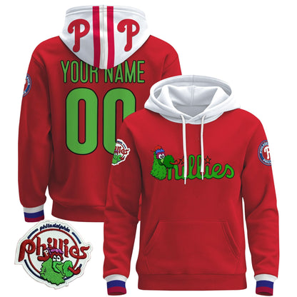 Philadelphia Phillies Phanatic Patch Custom Pullover Hoodie - All Stitched